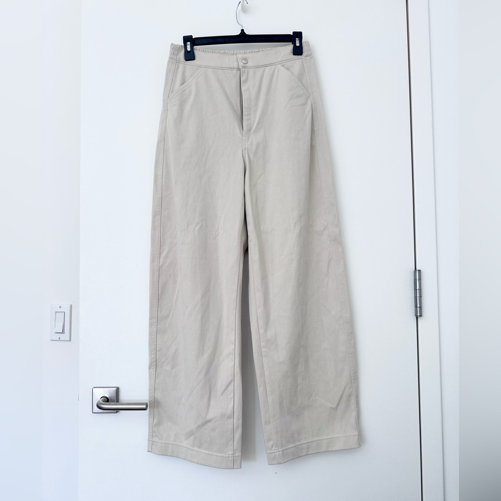 [New] Uniqlo U Cream Wide Leg Pants Full Length Size M